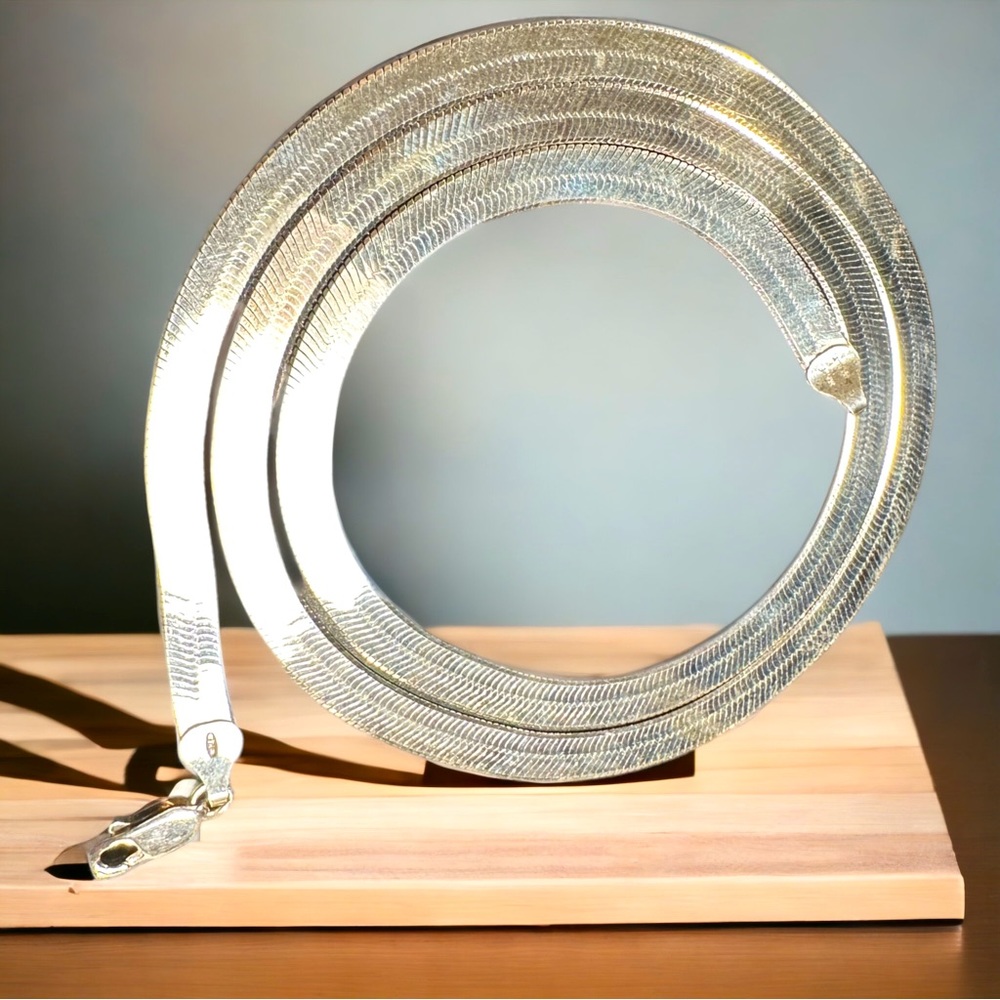 Italian sterling silver, herringbone necklace chain.
